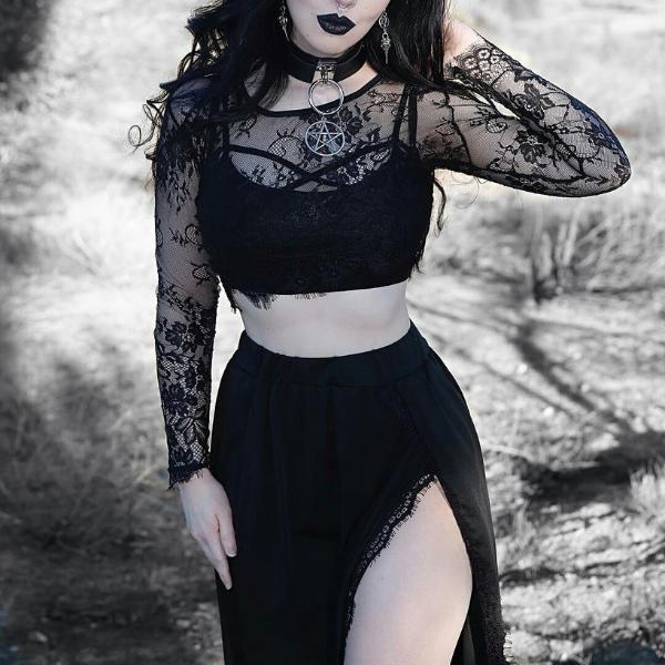 Mesh Elegant Sexy Skirt Set - Let's Be Gothic, nightwear, clothing, punk, dark