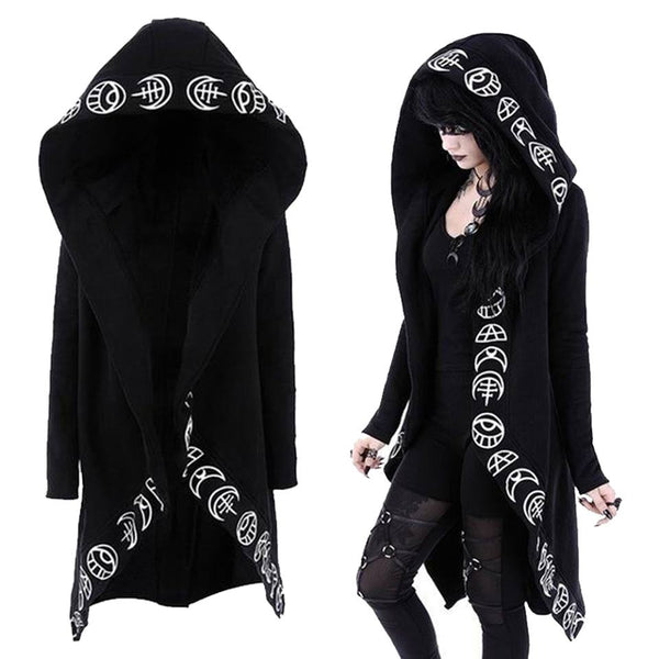 Long Witch Hoodie - Let's Be Gothic, nightwear, clothing, punk, dark