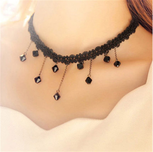 Black Chain Gothic Necklace - Let's Be Gothic, nightwear, clothing, punk, dark