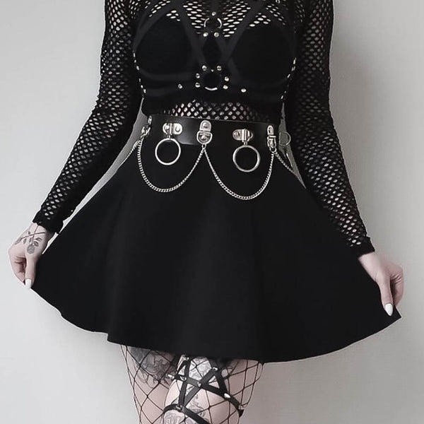 Punk Suspender Belt Harness - Let's Be Gothic, nightwear, clothing, punk, dark