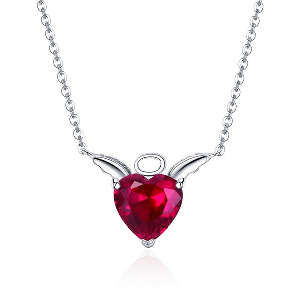 Devil Angel Heart Necklace - Let's Be Gothic