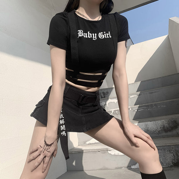 Baby Girl Hollow Out Top - Let's Be Gothic