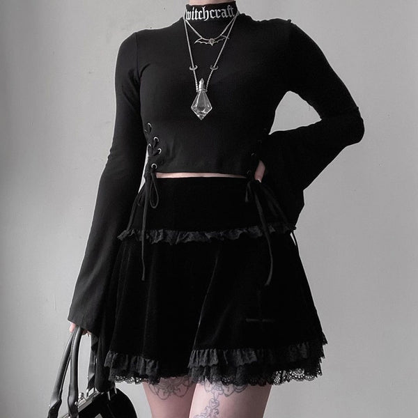 Goth Cross Vintage Skirt - Let's Be Gothic
