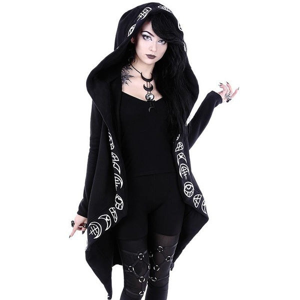 Long Witch Hoodie - Let's Be Gothic, nightwear, clothing, punk, dark