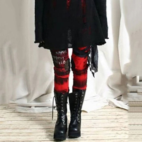 Punk Ripped Street Leggings - Let's Be Gothic, nightwear, clothing, punk, dark